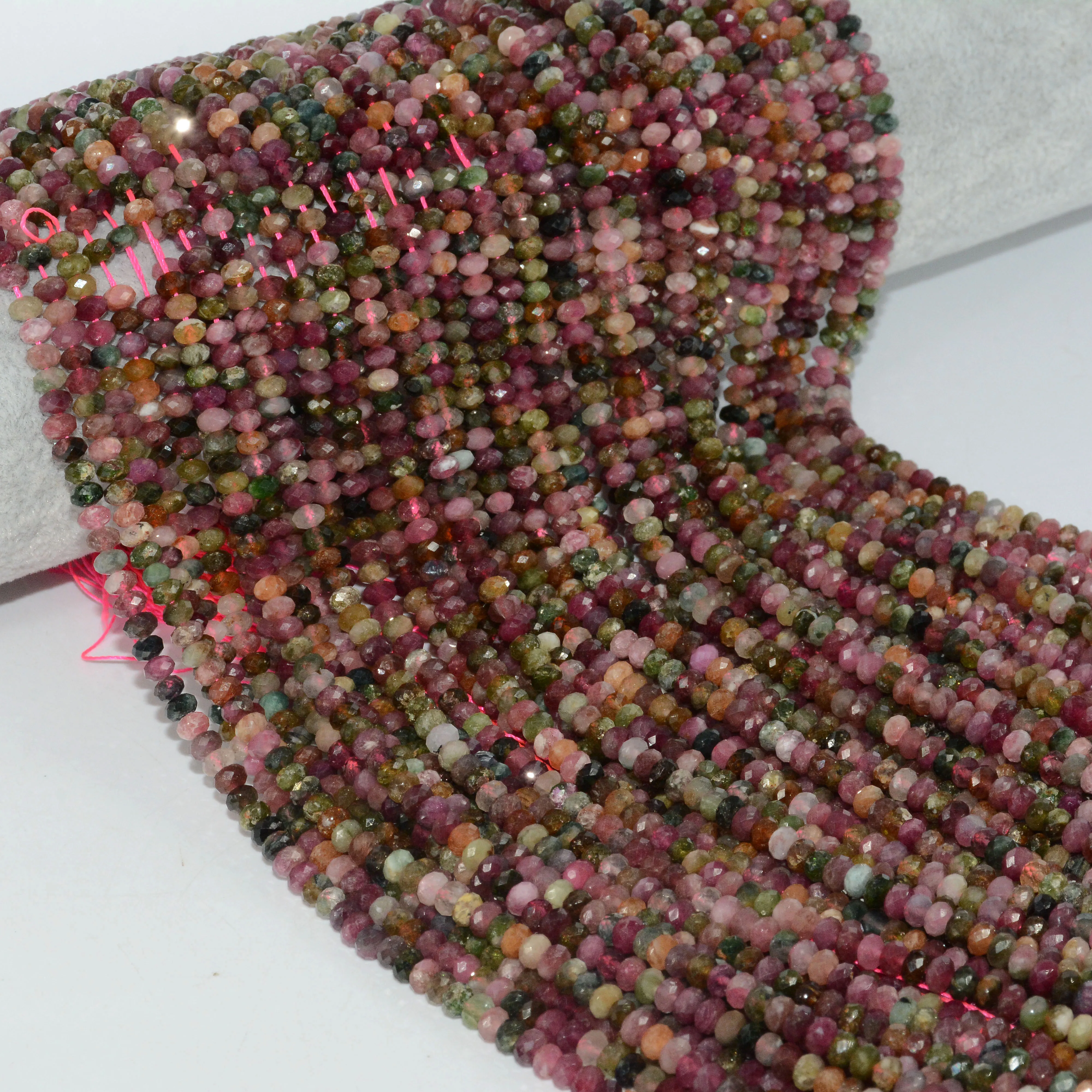

Natural Multiple Tourmaline Faceted Rondelle Beads 2.5mmx4mm