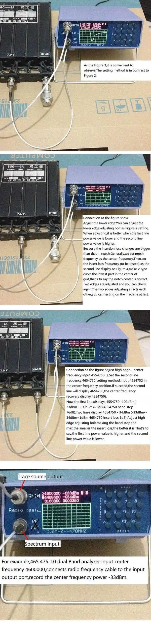 U/V UHF VHF Двухдиапазонный анализатор спектра простой анализатор спектра с w/отслеживанием источника 136-173 МГц/400-470 МГц