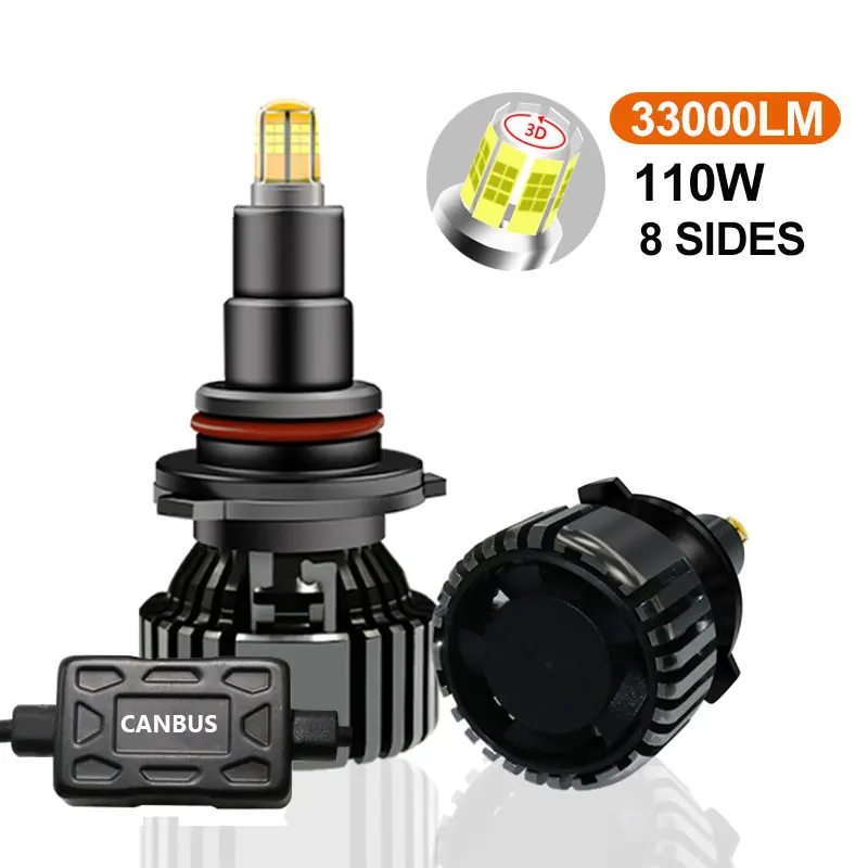 Светодиодсветодиодный лампы для автомобильных фар H1 H7 LED 360 H4 33000LM Canbus HB3 HB4 9012 HIR2 D1S