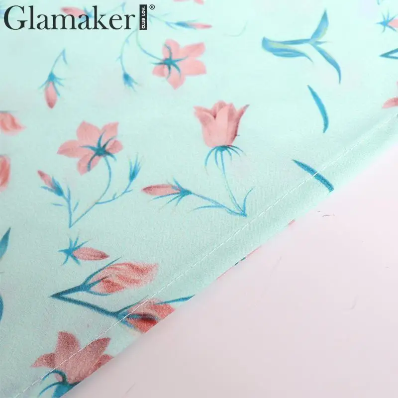 Glamaker, платье с пышными рукавами и цветочным принтом, Осеннее, квадратный воротник, галстук-бабочка, половина рукава, облегающее платье, женские, вечерние, базовые, шикарные, vestidos