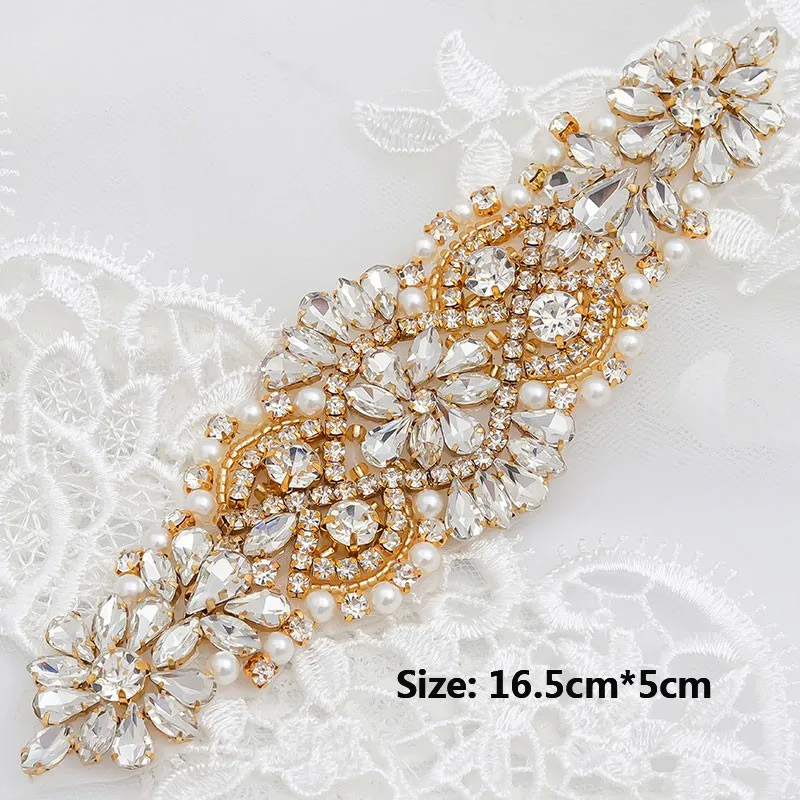 Crystal Wedding Belts Rhinstone Bridal Belt Sash for Wedding Prom Party Bride Accessories Silver Gold Rose Gold Only Applique