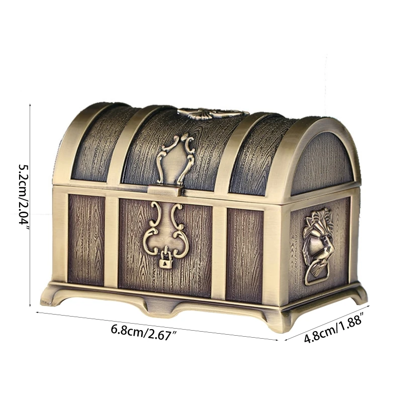 

Vintage Pirate Treasure Chest Gift Storage Case Necklace Antique Retro Box X4YE