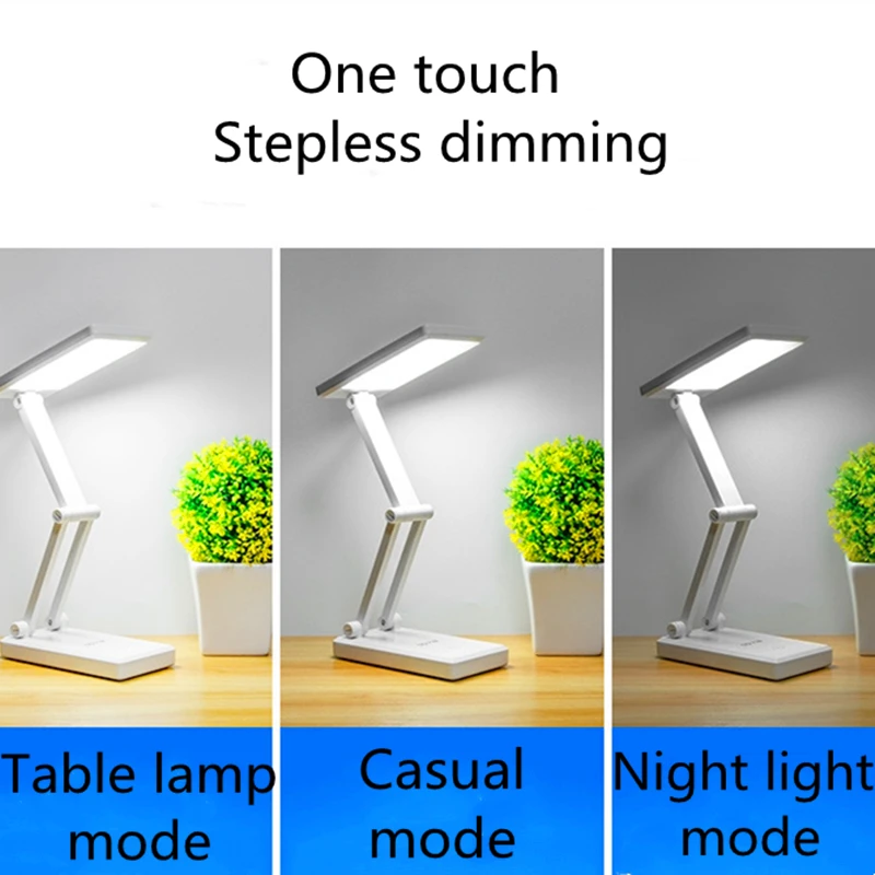 Solar Rechargeable Dual-purpose Table Lamp Led Eye Protection Learning Lamp USB Foldable Night Light Student Gift Drop Shipping