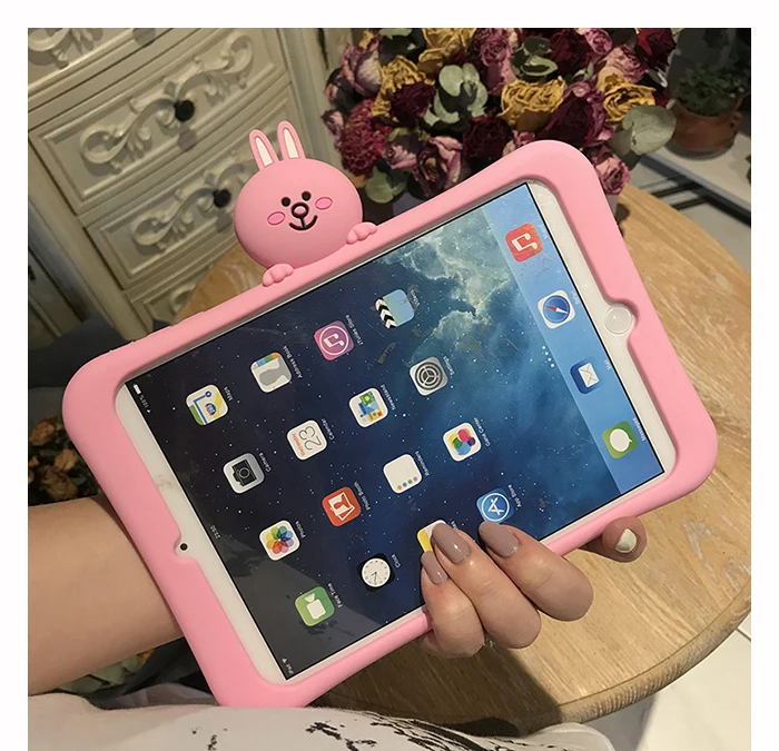Планшет силиконовый чехол с подставкой для Планшеты ipad Mini1 на возраст 2, 3, 4, 5, ipad air 2 3 pro 10,5 Мультфильм защитный чехол для ipad 2, 3, 4 18 9,7