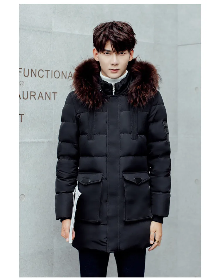 

Fashion Winter Men Jacket White Duck Down Jackets Coats Warm Windproof Parka Black Red Jaquetas Masculina Inverno CJ275