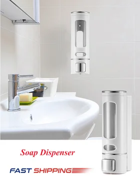 

Liquid Soap Dispenser Wall Mount 400ml Bathroom Accessories Plastic Detergent Shampoo Dispensers Double Hand Kitchen Soap Bottle