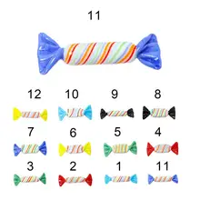 

Candy Ornament Exquisite Home Decoration Multi-color Glass Mini Stripe Sweets Adornment for Office