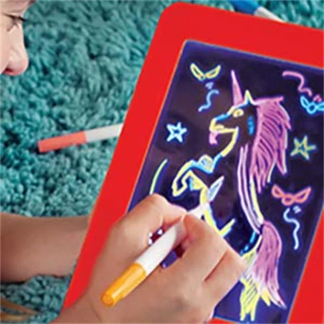 3d Magic Drawing Pad Led Light Luminous Board With Watercolor Pen  Intellectual Developmen Toy Children Painting Learning Tool - Clipboard -  AliExpress