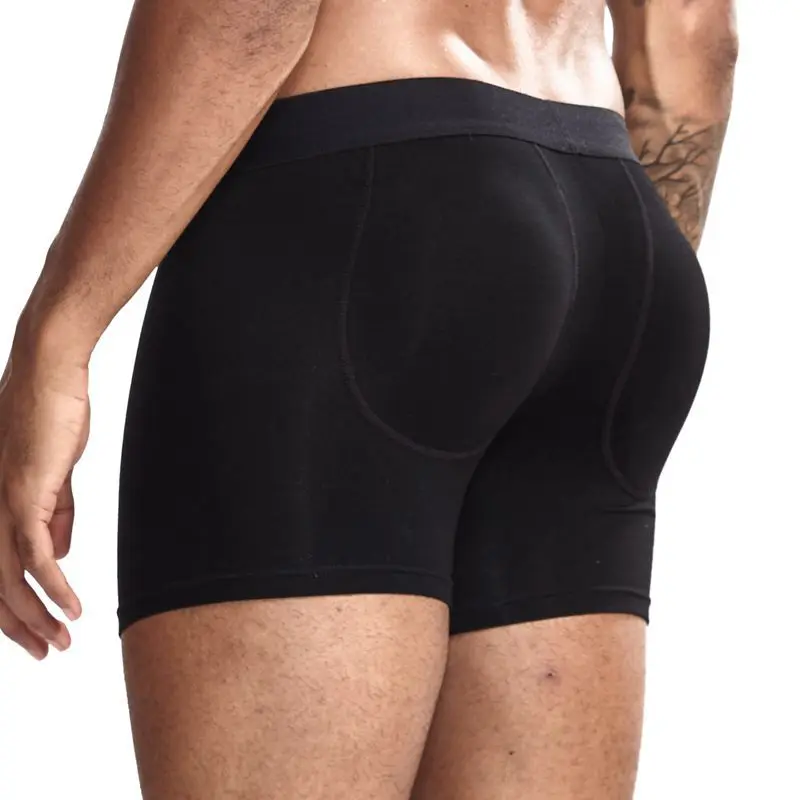 Cueca boxer masculina, almofada boxer removível, aumento de bumbum ...