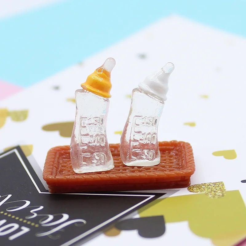 10pcs Cute 1:12 Simulation Mini Milk Bottle Feeding Bottles Miniature Baby Bottle DIY Dollhouse Miniature Accessories 3