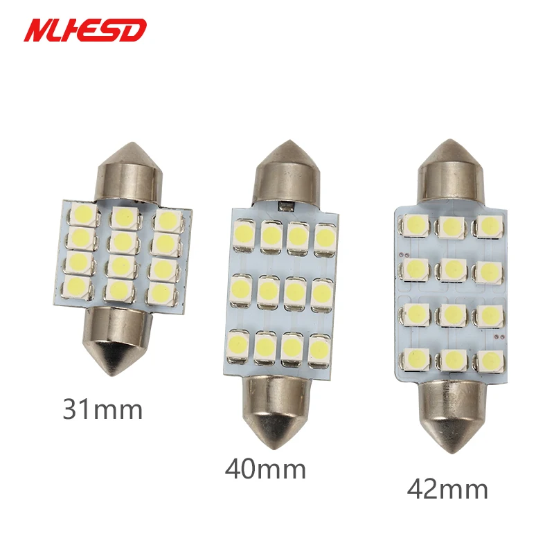 10 шт. Автомобильные светодиодные лампы 12SMD 1210 3528 c5w 31 мм 36 39 41 | Автомобили и