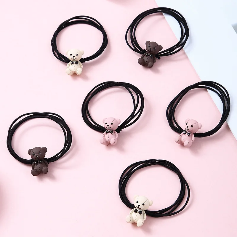 High Quality Animal Matte Elastic Rubber Band Girls Hair Rope Cute Cartoon Bear Rabbit Headbands Kids Children Accessories | Аксессуары