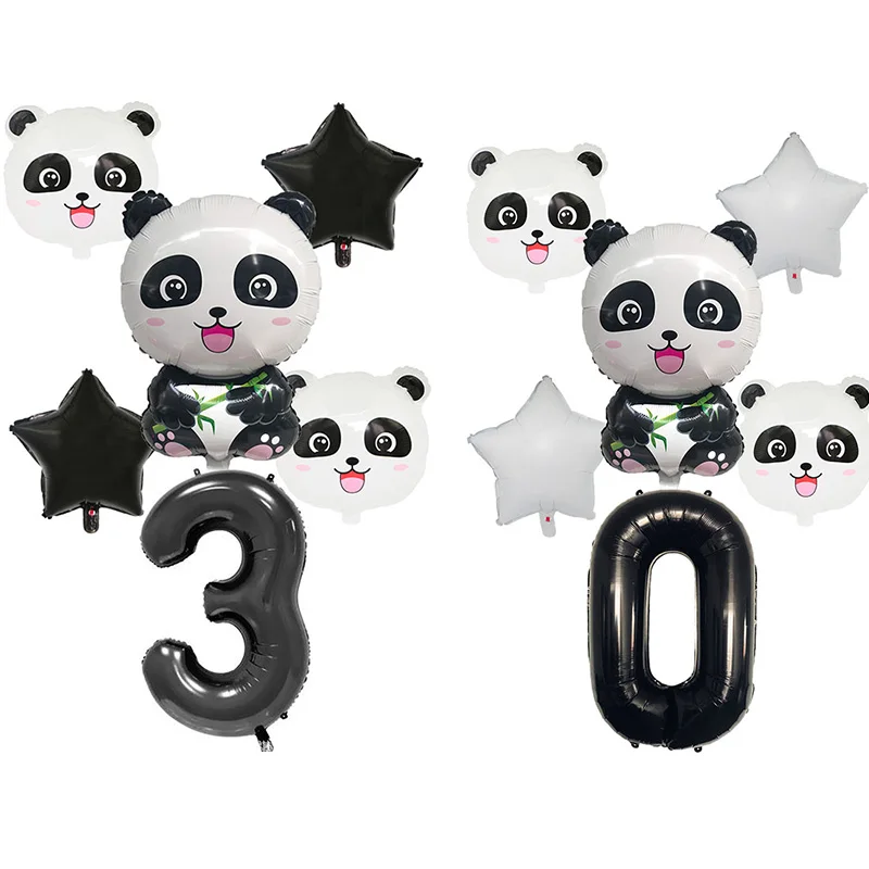 Носки для малышей с милым рисунком панды Фольга шары набор Беби Шауэр Детский игрушки детский наряд для дня рождения лес вечерние панды