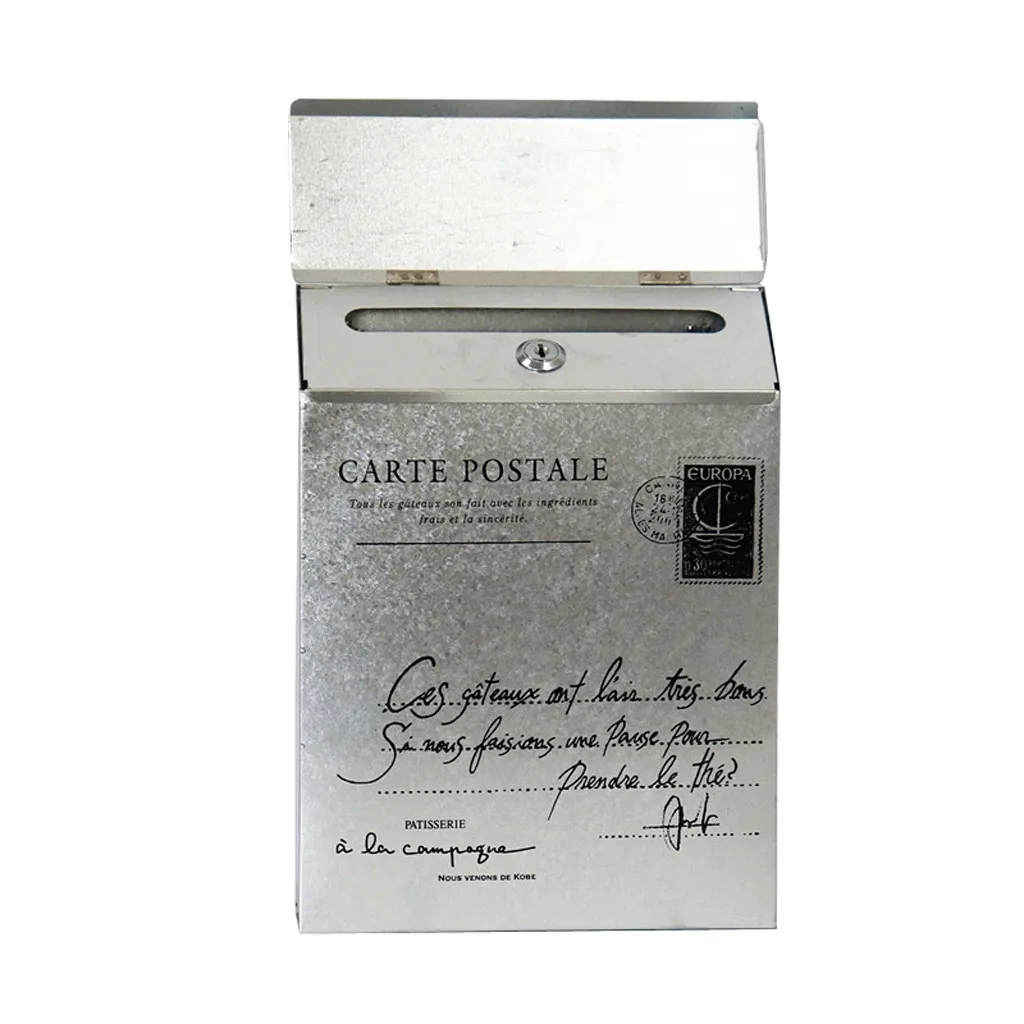 Винтажный настенный почтовый ящик для газет с ключом ретро водонепроницаемый железный запирающийся ящик дом садовый орнамент