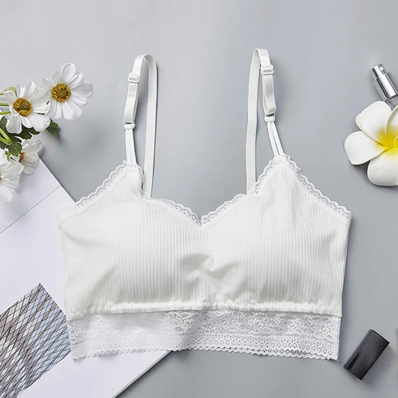 

Fashion Beauty Back Lace Floral Padded Bras Women Cropped Top Padded Bra Straps Tube Tops x
