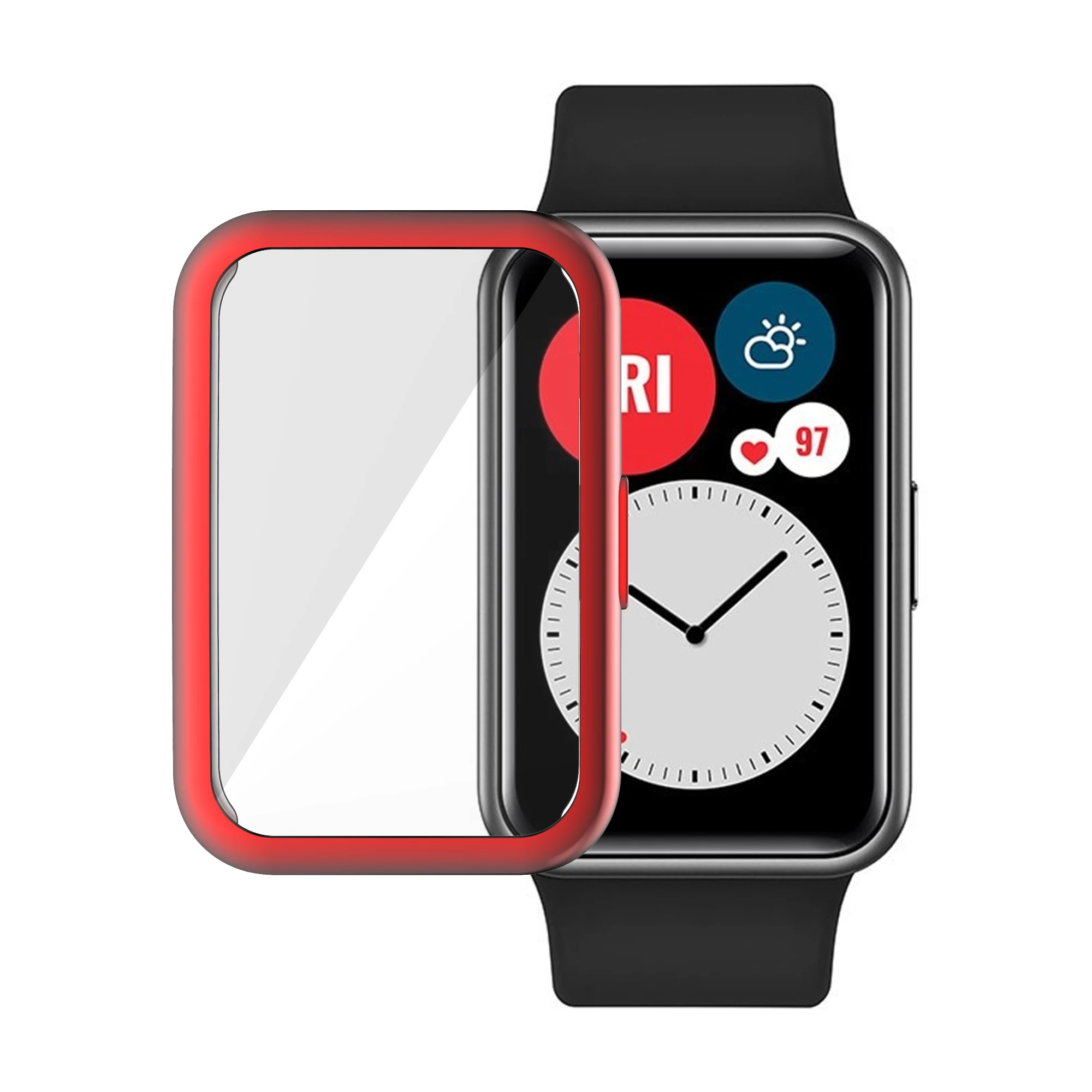 

Soft Case For HUAWEI Watch Fit Strap TPU Plated All-Around Screen Protector Cover Bumper Protector Full Cover Screen Protection