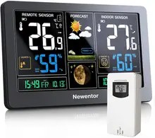 Estação meteorológica newentor sem fio indoor outdoor termômetro grande 7