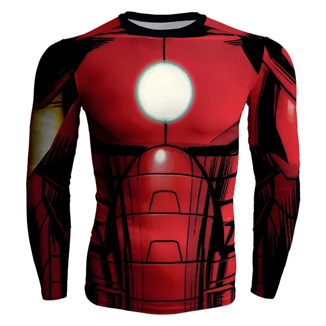 US $17.06 2019 New Avengers Endgame Iron Man 3D Printed T-shirts Long Sleeves Cosplay Fitness Body Building M