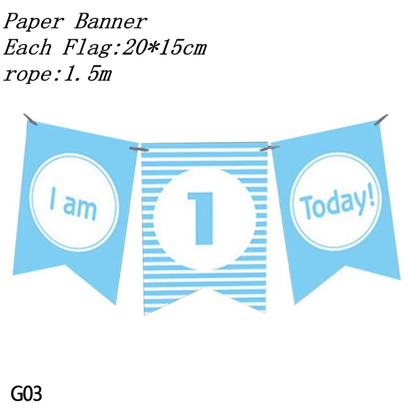 i am one banner I am 1 Today, бумажный баннерный баннер на день рождения для маленьких мальчиков и девочек, украшение для первого дня рождения - Цвет: i am one banner