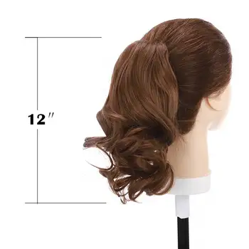 S-noilite Short Wavy Ponytail Claw Jaw in Hairpiece Synthetic Clip in Hair tail for women Black Brown Pony Tail 3