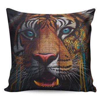 

Tiger Totem Texture Wall Pillow Covers Cases Pattern Cover Cushion Pillowcase Square Print