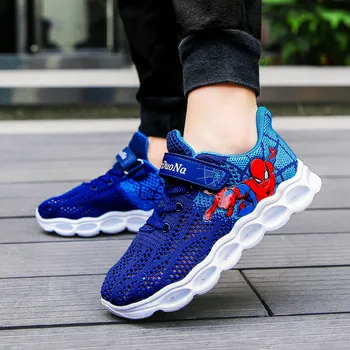

Kids Led Shoes Spiderman Glowing Sneakers Boys Shoes Fiber Optic Casual Shoes Led Light Up Shoes Big Girl sneakers 2020 spring