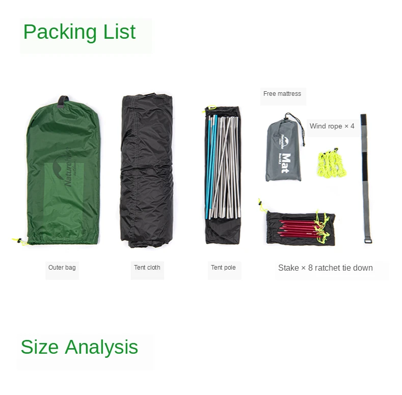 Туристическая палатка Naturehike Bear UL2 двухслойная однослойная Ультралегкая на 1 2