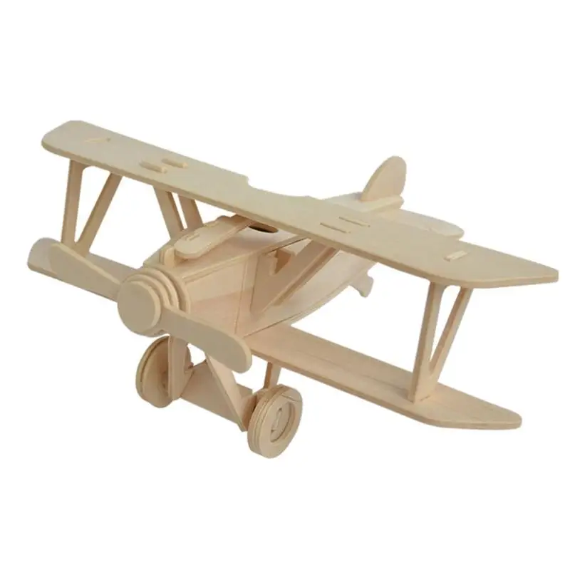 

Wood 3D Simulation Model DIY Painting Plane Model Toys Jigsaw Puzzle Handmade Assemble Toys Educational Toy for Kids