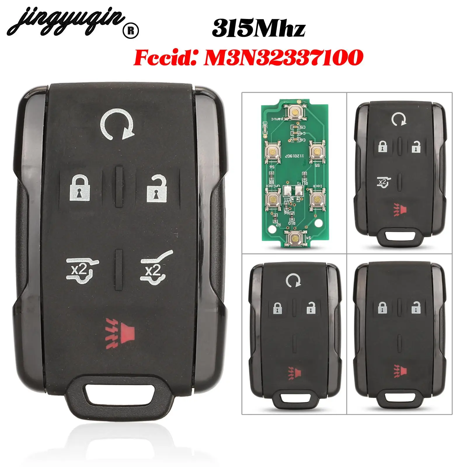 

jingyuqin 3/4/5/6B For Chevrolet Colorado Silverado Suburban GMC Canyon Sierra Yukon 2014-2019 Fob Remote Key 315Mhz M3N32337100