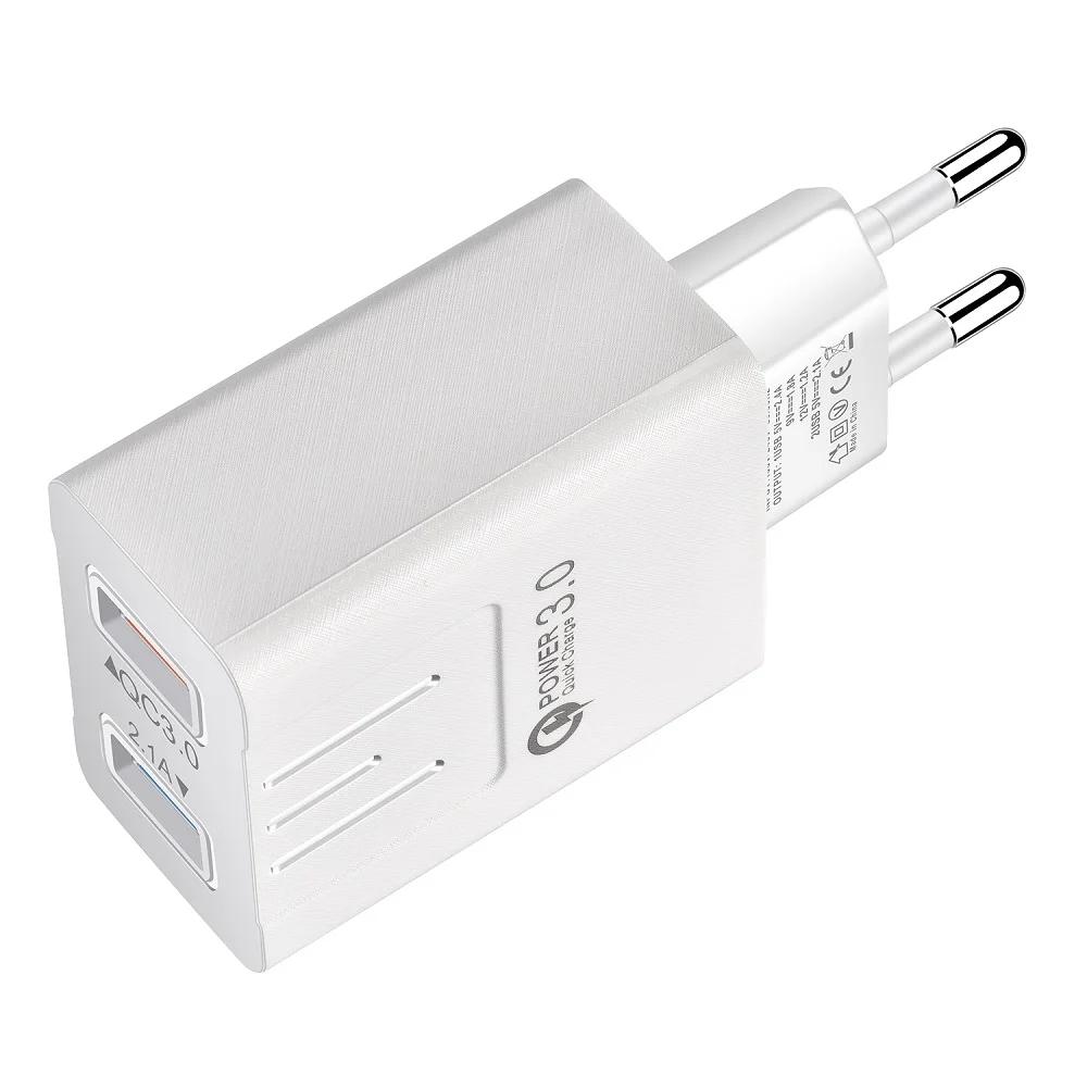 Быстрая зарядка USB адаптер ЕС QC3.0 двойной USB зарядное устройство адаптер питания для планшета смартфон для Xiaomi EU штекер