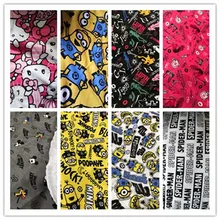 50*170 м, махровая Трикотажная хлопковая ткань с миньонами, Микки и Минни для лоскутного шитья, одежда для маленьких девочек и мальчиков