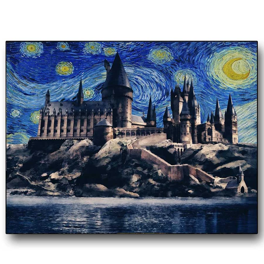 Peinture Par Numeros De Chateau Van Gogh Star Pour Moto Racer Adulte Peinture Par Numeros Sur Toile Art Mural Pour Decoration De Maison Aliexpress