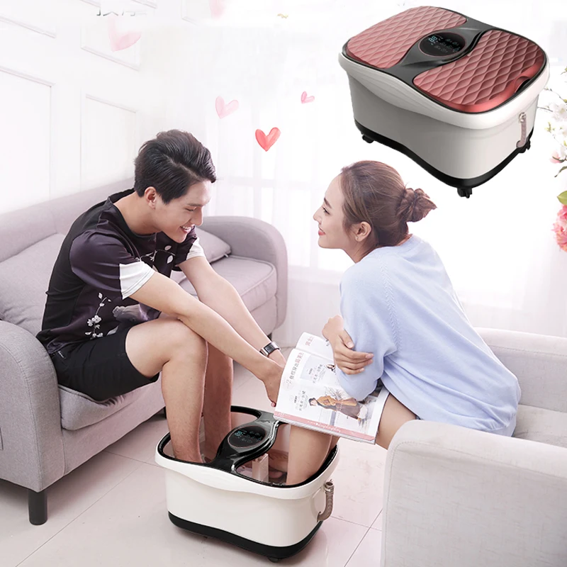 US $184.00 Multifunctional Fully Automatic Electric Roller Feet Heating Foot Tub Massage Machine Foot Spa Bath Massager