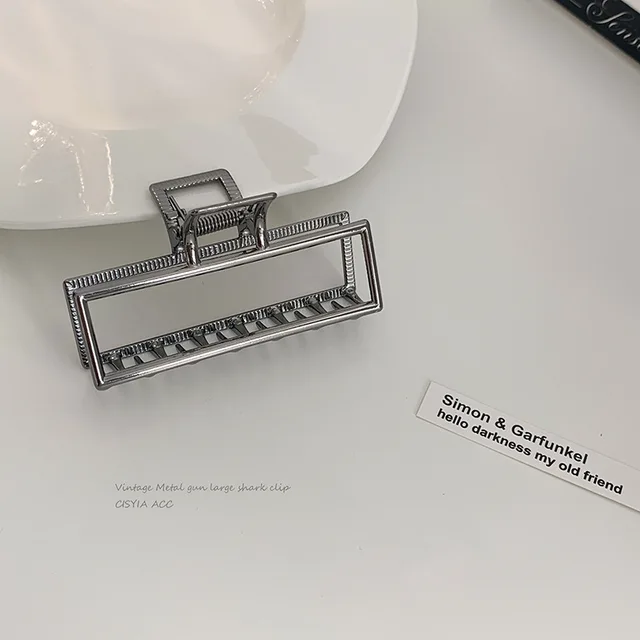 2021 NEW Metal Barrettes Women Fashion Hair Claws Gunmetal Hair Clips Hairpins Lady Hair Accessories Ornaments Crab Octoups gunmetal 1