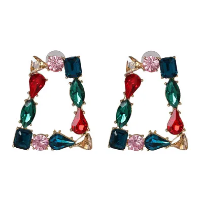 FASHIONSNOOPS, модные серьги-капли ZA с кристаллами, стразы для женщин геометрической формы, в стиле бохо, Висячие массивные большие серьги, ювелирные изделия, подарки - Окраска металла: 52845-MT