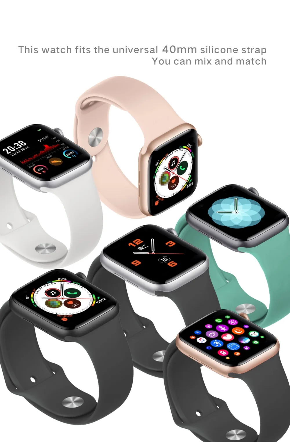 2020 IWO Pro Series 5 Smart Watch 44mm 40mm For Apple IOS  Android Heart Rate Bluetooth call Music Player Bank PK IWO 12 8 iwo11 (13)1