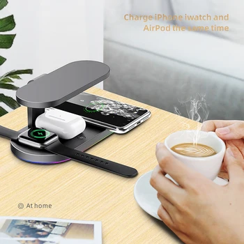 

15W Fast Charger 5 In 1 Wireless Charger UV Lamp Sterilizer Portable Charging Stand For Iphone 11 Apple Watch 5 4 Airpods Pro