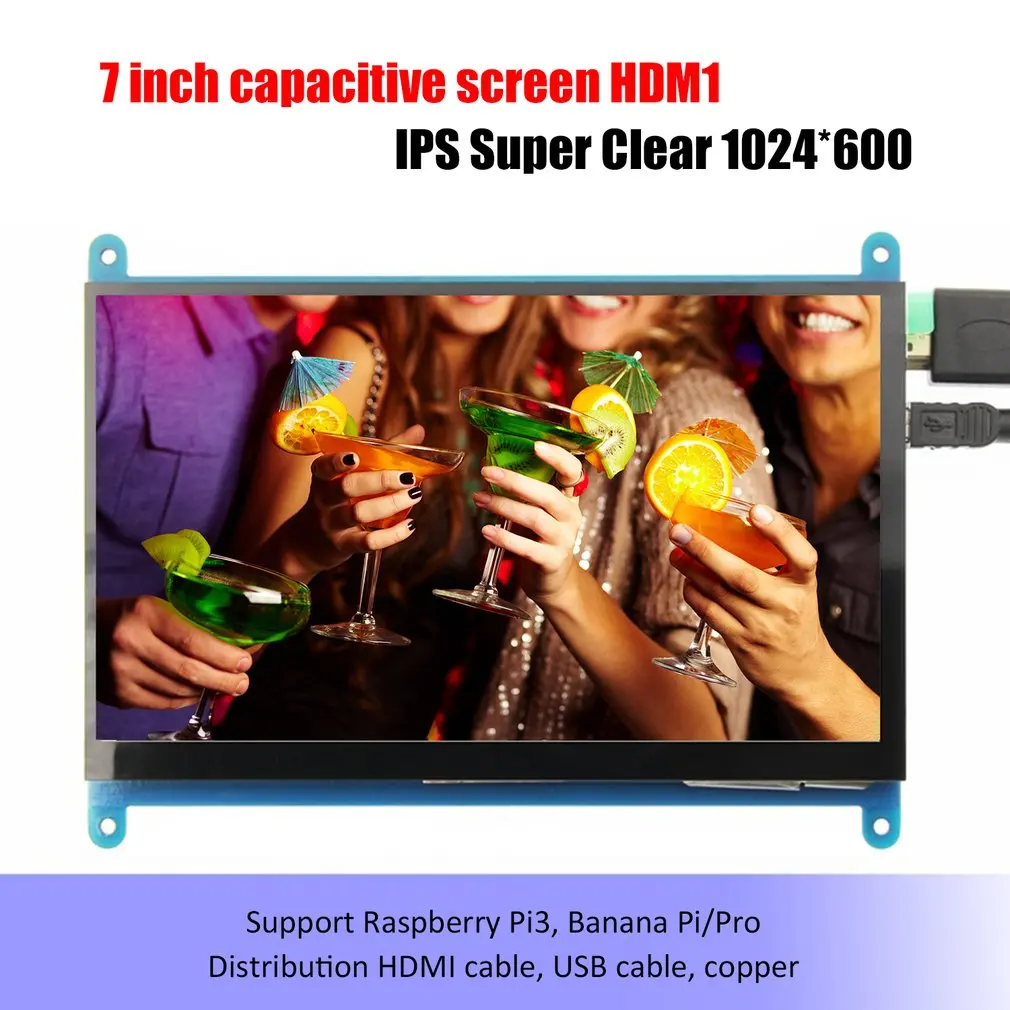 7/5/4/3,5-дюймовый ЖК-дисплей монитор HDMI 1024X600 HD сенсорный экран емкостный сенсорный экран для Raspberry Pi 4 Модель B 3B+/3B/2B/B+ сенсорный экран