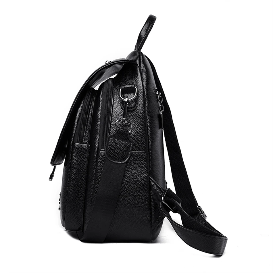 Luxury Designer Women Backpack High Quality Soft Leather Shoulder Bag Fashion School Bags Multifunction Rucksack Top-handle Bag