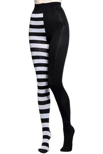 FCCEXIO Striped Yoga Legging Women Print Goth Style Long Tights Casual Punk Ladies Sport High Waist Workout Elastic Leggings