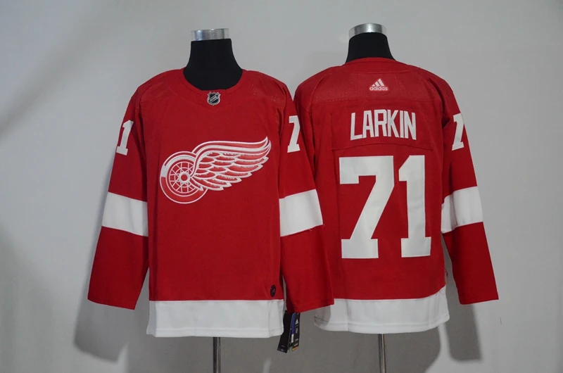 Черный Сшитые Детройт мужские взрослые#71 Dylan Larkin 9 Howe 19 Yzerman Джерси - Цвет: Черный