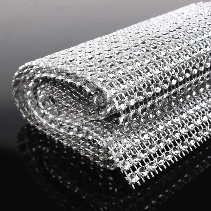 Творческий алмаз серебристая лента сетки Обёрточная бумага закручиватель для рулета Bling лента с кристаллами стразами свадебные сувениры