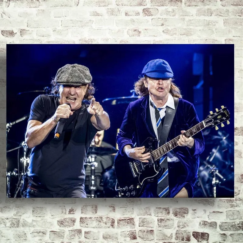 Молодой плакат Брайана Джонсон и Ангус художественный Шелковый декор комнаты