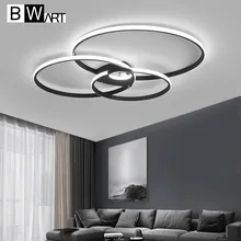 BWART, Современные светодиодные люстры, кольца для гостиной, столовой, спальни, светодиодные люстры с регулируемой яркостью, светодиодные потолочные люстры, светильники