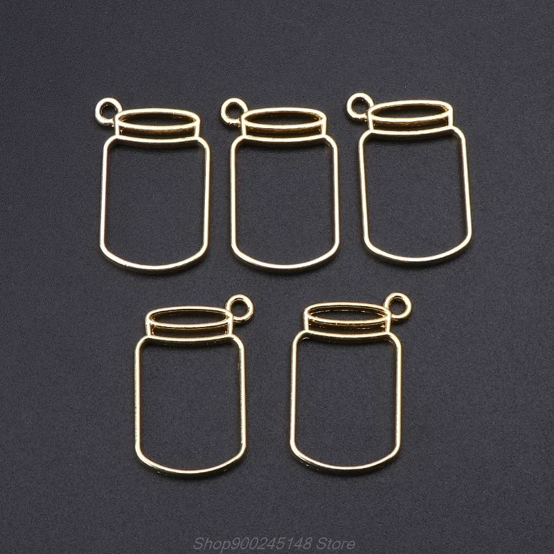 

13Styles 5Pc Floating Bottles Metal Frame Hollow Pendant BezelsDIY Epoxy Resin UV Crystal Silicone Molds Making Jy14 20 Dropship