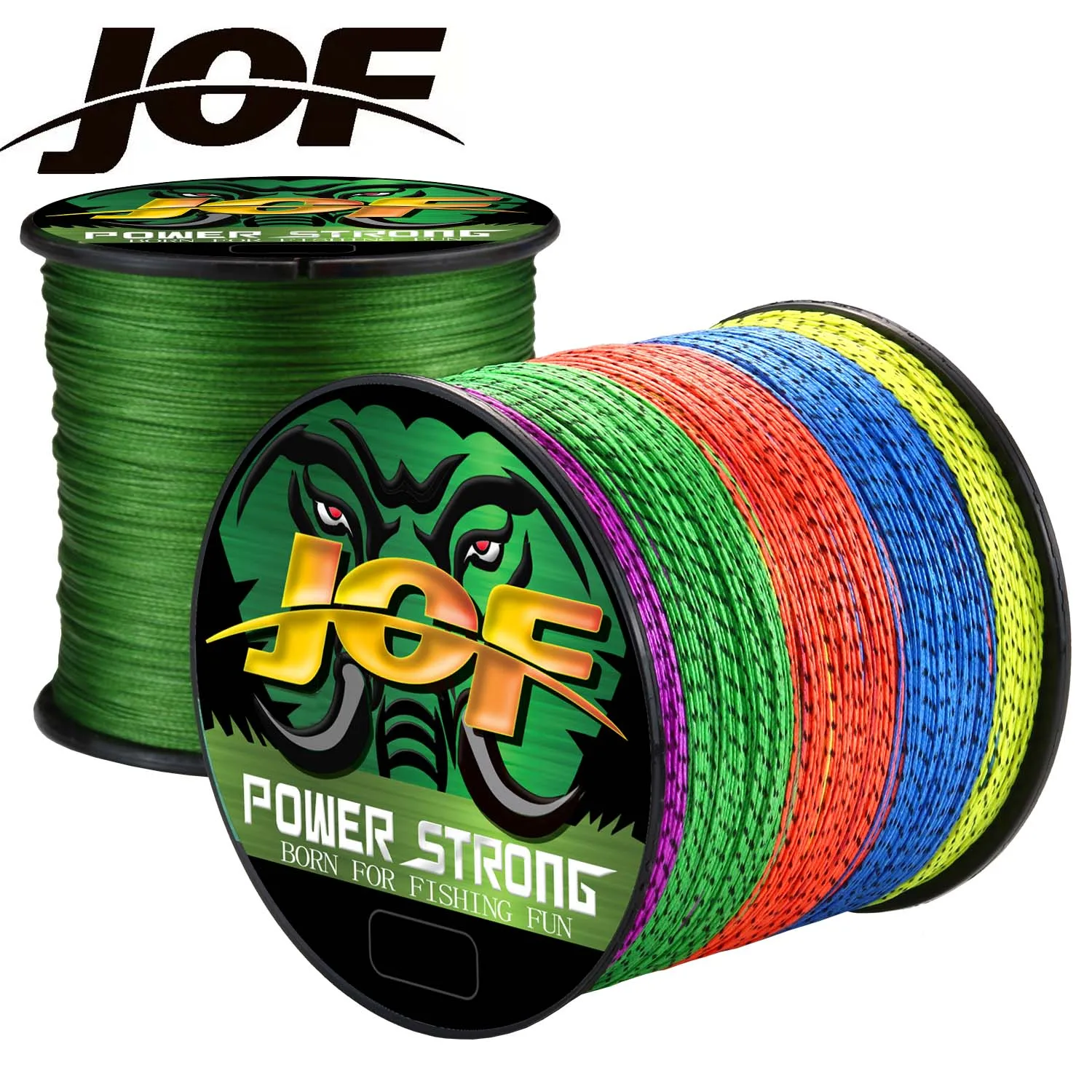 Jof Fishing Line 8 Braided Multifilament Pe Wire 4 Strands Multicolor
