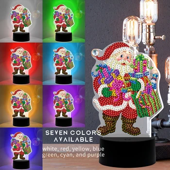 

DIY Diamond Painting LED Light Special Shaped Santa Claus Embroidery Lamp