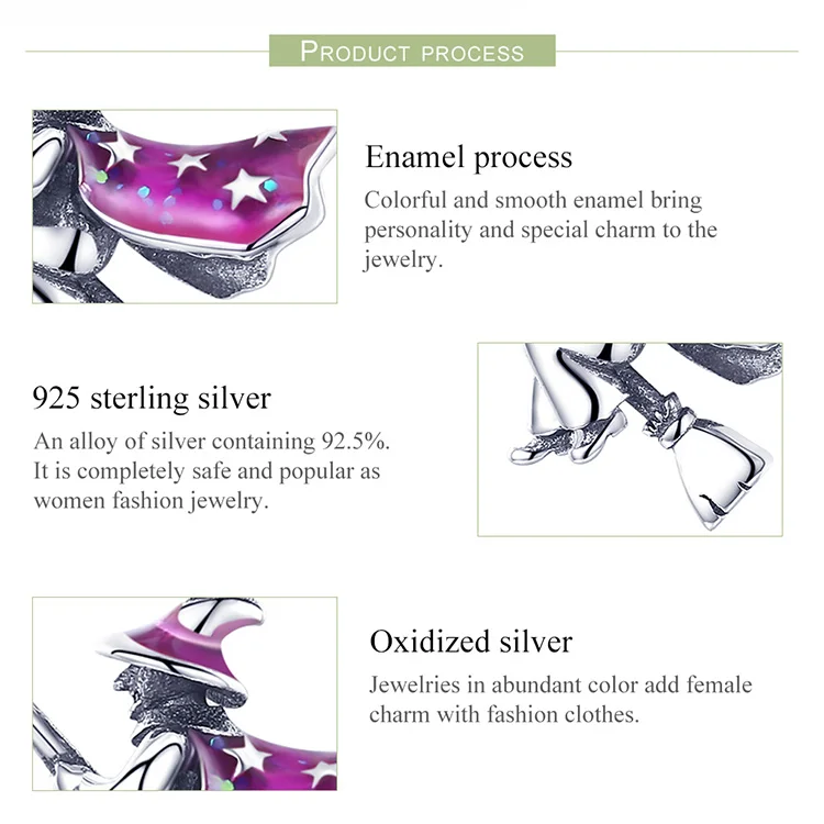 Fit Pandora браслет Шарм волшебное ожерелье с ведьмой кулон 925 стерлингового серебра подвески для женщин для украшения подарка