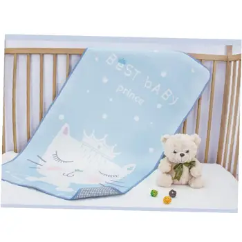 

1Set Baby Mat Baby Bed Pad with Pillow Breathable Ice Silk Sleeping Crib Mattress for Newborn Toddler Bed Blue 160*80cm