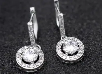 

UXN203 Ladies Flowers Pearl Ear Nail Ear Drops with Zircon Ear Jewelry Accessories